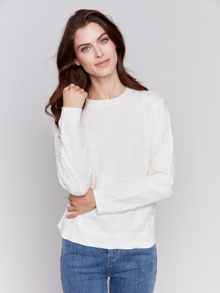 Jacquard Knit Round hem sweater