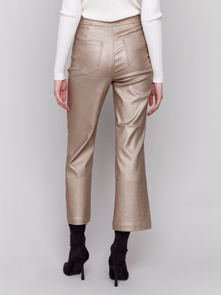 Shinny Wax flare leg pant