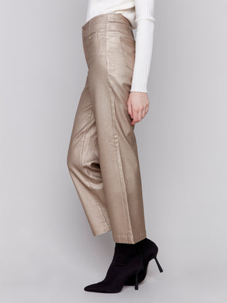 Shinny Wax flare leg pant