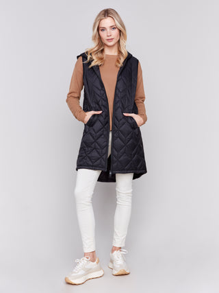 Charlie B Long Quilted Puffer Vest