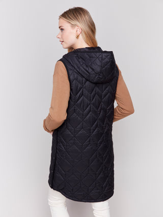 Charlie B Long Quilted Puffer Vest