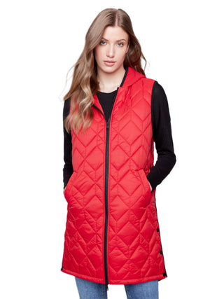 Charlie B Long Quilted Puffer Vest