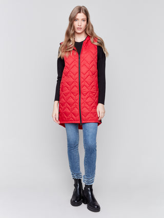 Charlie B Long Quilted Puffer Vest