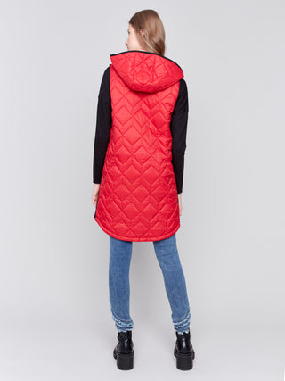 Charlie B Long Quilted Puffer Vest