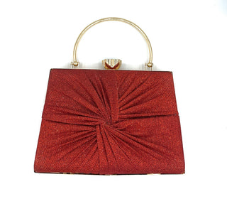 Crystale Lurex Metallic Shimmer Purse Red