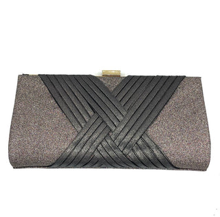 Crystale Ribbon cross glitter clutch