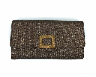 Crystale rectangular glitter evening clutch