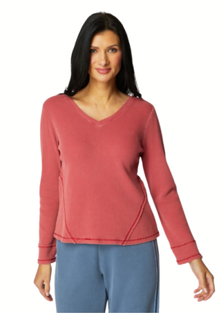 Escape Wrap Seamed V Neck