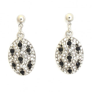 Crystal Waters Oval Jet Clear Earring