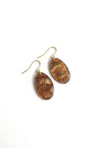AquaLuxe Resin Oval Disc Earring