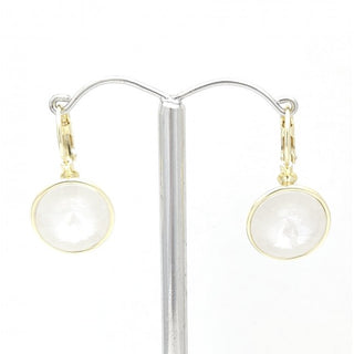 Crystal Waters French Hook Gold White Earring