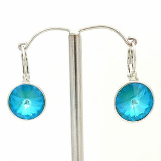 Crystal Waters French Hook Silver Teal Earring