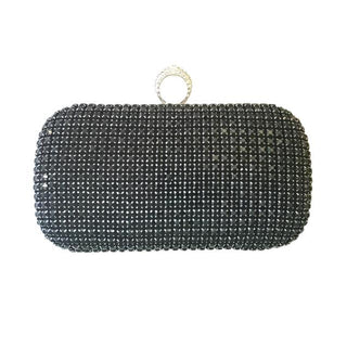 Crystal Waters Black Ring Closure Clutch