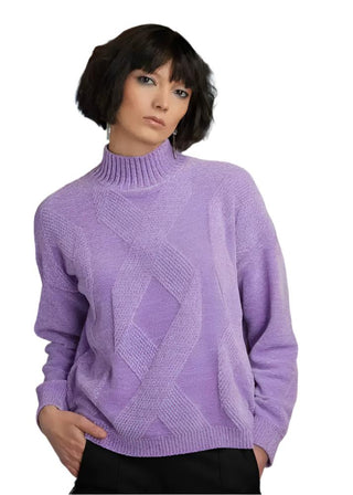 Elena Wang Chenille Mock neck Sweater