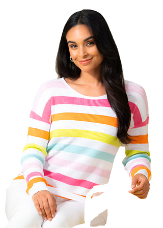 Elena Wang Multi Striped Sweater