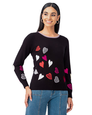 Elena Wang Multi Heart Sweater