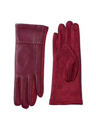 Pair of red gloves on a white background