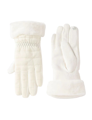 Pair of white gloves on a white background