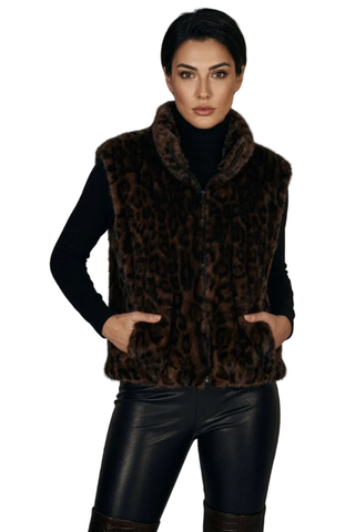 Frank Lyman Cheetah Reversible Vest