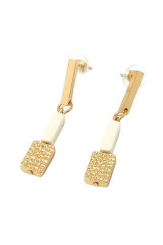 Merx Mixed Metal Drop Earring - Ivory