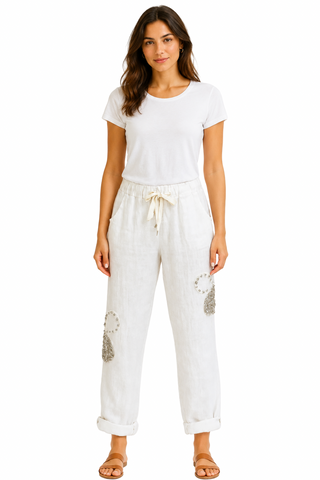 Eternelle Sequin Floral Detail Jogger