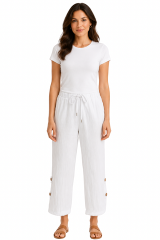 Eternelle Wide Button Detail Pant