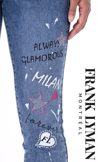 Graphic print jeans