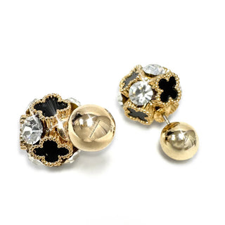 J. Kent Double Bubble Clover Earring Black