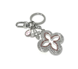 J. Kent Crystal Clover Pink Purse Charm