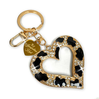 J. Kent  Purse Charm Open Leopard Heart