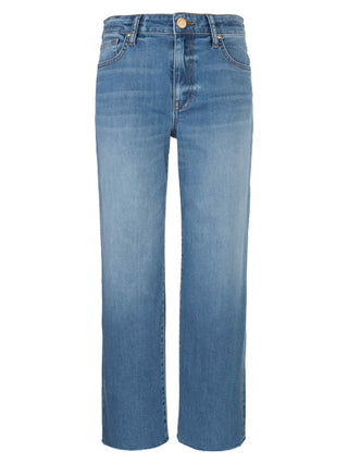 Blue jeans on a white background