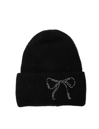 AOTA Rhinestone Bow Beanie Hat