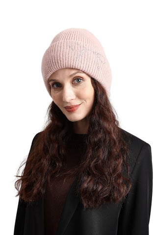 AOTA Rhinestone Bow Beanie Hat