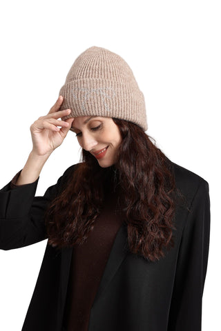 AOTA Rhinestone Bow Beanie Hat