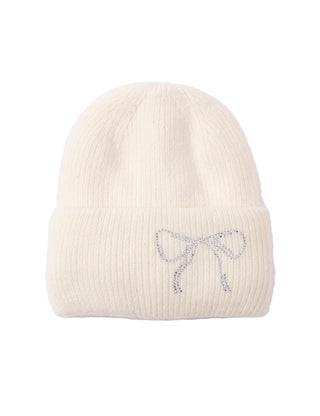 AOTA Rhinestone Bow Beanie Hat