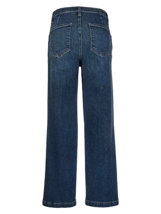 Blue jeans on a white background