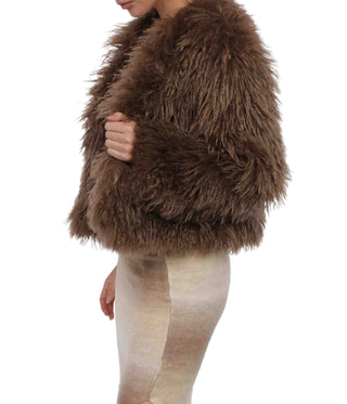 Sage the Label Cropped Vegan Fur Jacket