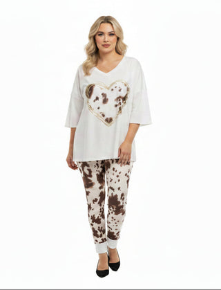 Amorosa Hide Heart Print T-shirt