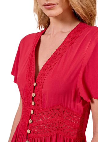 Angel Eye Red Maxi Dress