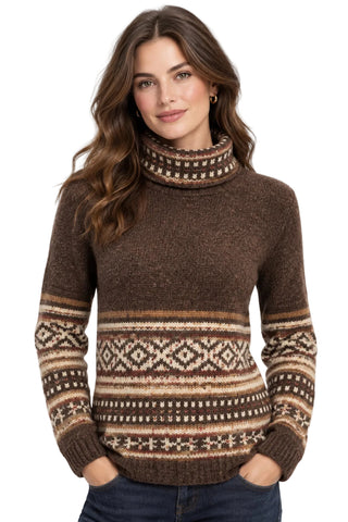 Point Zero Jacquard Cowl neck Sweater