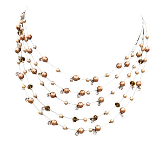 AquaLuxe Multi Strand Beige Pearl Necklace