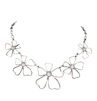 AquaLuxe Multi Flower Crystal Necklace