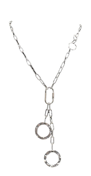 AquaLuxe hammered silver Long Necklace
