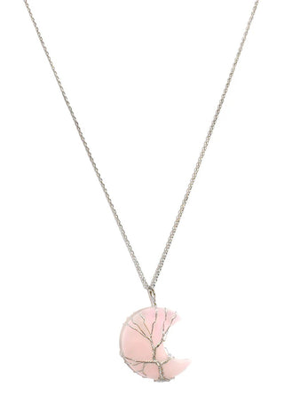 AquaLuxe Tree Wire Moon Necklace