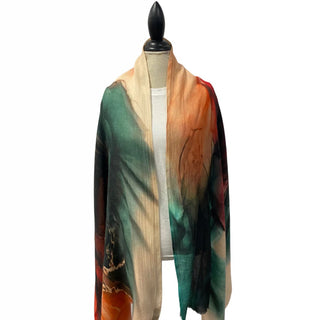 Luv & Co. Abstract Rainbow Scarf