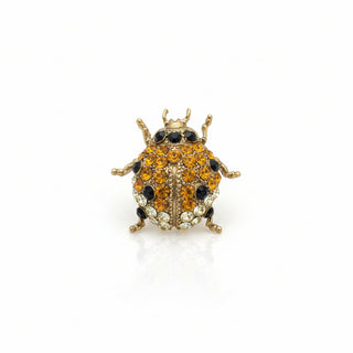 Crystal Waters Yellow Lady Bug Pin