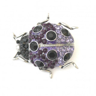 Crystal Waters Amethyst Lady Bug Pin