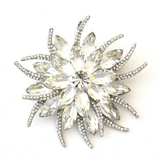 Crystal Waters White Floral Pin