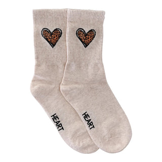 LimLim Ribbed Leopard Heart Crew Sock