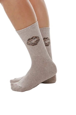 LimLim Leopard Lips Crew Sock
